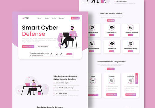 Professional Cyber Security Services Landing Page