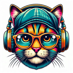 the head of a cat, cat, cat with headphone, cat vector, cat with a bow tie, cat with a bow, cat on a black background, black cat with red eyes, black cat with red hair, cat head with wings