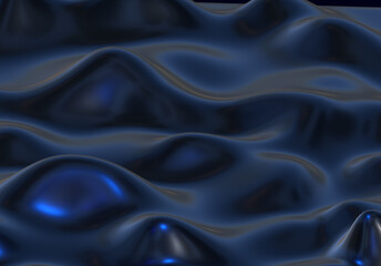 Obraz premium Dark Abstract silk liquid metallic texture design fluid metal substance wave effect 3d rendering