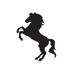 Horse vector silhouette, black color isolated on white background. Vector illustration
