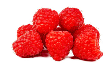 The High-resolution photograph of raspberries taken with split-focus technique.