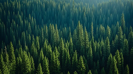 Forest, mountains, and pine trees, natural scenery, aerial photography