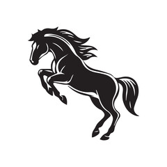 Horse vector silhouette, black color isolated on white background. Vector illustration
