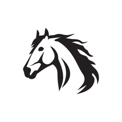 Horse vector silhouette, black color isolated on white background. Vector illustration
