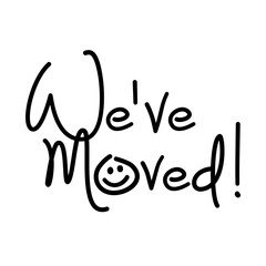 We've Moved – Vector Text Announcement Design