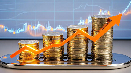 Financial investment, stock market data analysis, business chart