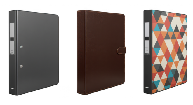 File Folder Collection: A contemporary collection of file folders in varying shades and textures, showcasing a modern and efficient approach to organizing and document management.