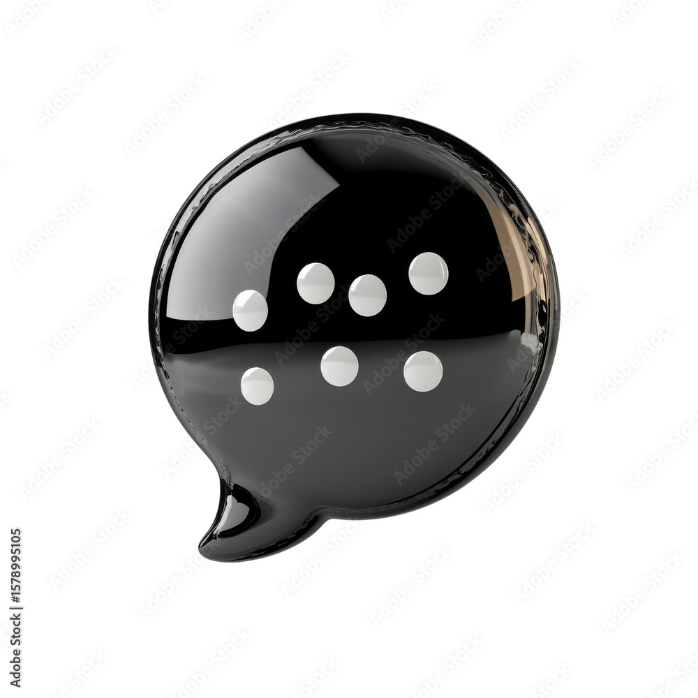 Poster glossy communication bubble chat message connect dialog and converse in on transparent background