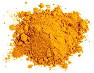 Turmeric Stain Splash with Irregular Edges and Texture Variation, Abstract Blot, Transparent Background