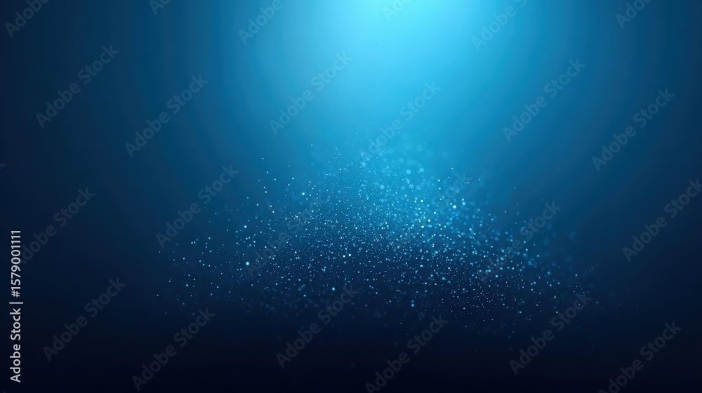 Wall mural deep blue wallpaper with soft gradient and digital particle lights, sci-fi inspired minimal design