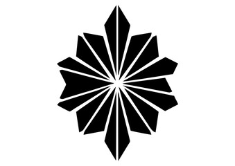 Obraz premium Black geometric star or snowflake silhouette