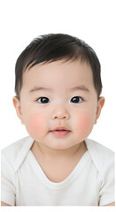 Isolated Portrait Of Cute Asian Baby With Transparent Background