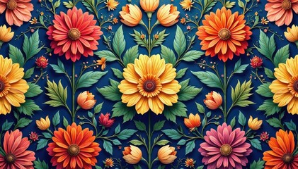 Intricate floral pattern, repeating seamlessly , graphic, pastel, elegant