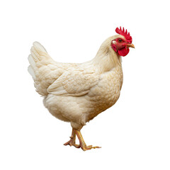 Fototapeta premium Isolated Poultry Bird Farm Animal White Hen with Transparent Background