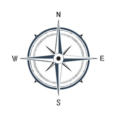 Minimal Vector Icon of a Compass with Bold Black Outline in Clean and Simple Design