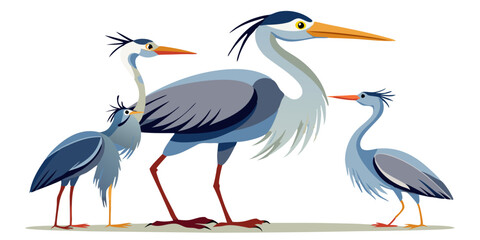 Fototapeta premium set of blue heron