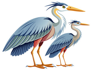 Obraz premium heron on white background