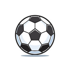 Fototapeta premium Minimal Vector Icon of a Soccer Ball with Bold Black Outline in Clean and Simple Design
