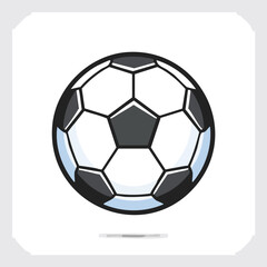 Obraz premium Minimal Vector Icon of a Soccer Ball with Bold Black Outline in Clean and Simple Design