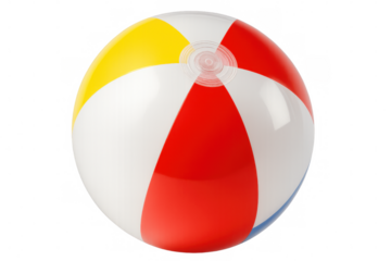 Classic inflatable beach ball featuring a vibrant design, enhancing summer-themed projects with a fun and playful touch