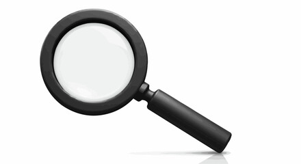 Illustration of a black framed magnifying glass with a handle on a white background image view