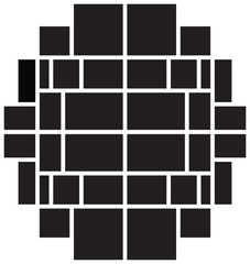 Empty Black Photo Collage Template. Creative Layout Design.