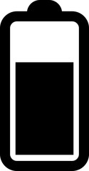 Battery icon in flat design. isolated on transparent background.