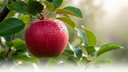 Obraz premium Ripe red apple on tree