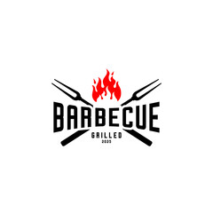 Barbecue grill hot fire logo