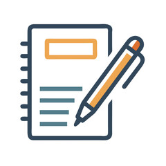 Notebook and pen illustration on a white background
