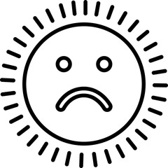 sun icon in emoji shape Cute Cartoon Sun Character Smiling Face Sunshine Rays, and Playful Emotions for Kids’ Summer Design and Positive Vector