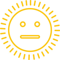 sun icon in emoji shape Cute Cartoon Sun Character Smiling Face Sunshine Rays, and Playful Emotions for Kids’ Summer Design and Positive Vector
