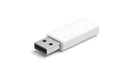 White USB flash drive