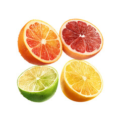 citrus fruits isolated on white background