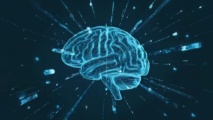 The concept of a neural network or global connectivity, with data flowing to and from a central digital brain - Powered by Adobe