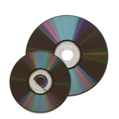 Isolated Two Optical Discs Compact Shiny Reflex Transparent Background