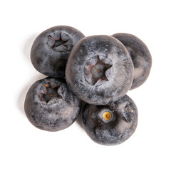 The High-resolution fruit photo of blueberries using stacked focus technique.