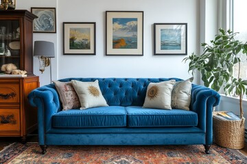 modern living room with sofa, Generative AI