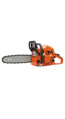 Naklejka premium Orange Chainsaw Power Tool Equipment for Tree Work Isolated Background