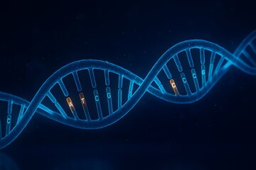 dna strand on blue background