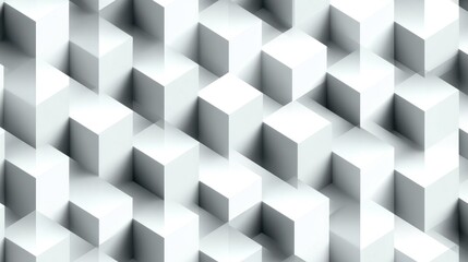Fototapeta premium Abstract geometric pattern of interlocking white cubes