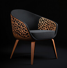 Customize look, scale 3d Antique chair model design .
