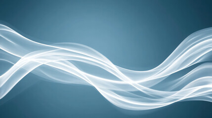 Fototapeta premium Abstract flowing glowing energetic wave lines on blue background. Digital motion element stream for modern design and technology concept.