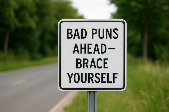 Bad puns ahead brace yourself funny road sign warns drivers of upcoming puns