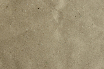 Close-up of a crumpled, light brown kraft paper texture. Its earthy tone
