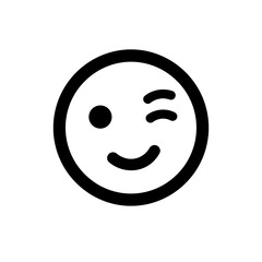 Fototapeta premium Winking Smiley Face: A simple and expressive illustration of a winking smiley face, conveying a playful and positive emotion.
