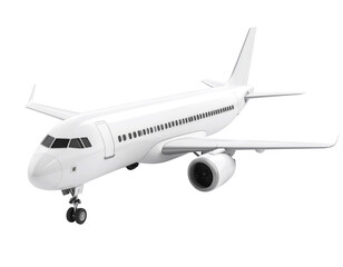 Fototapeta premium 3D white airplane icon isolated on transparent background. PNG