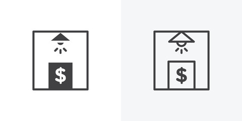 Business incubator icon. collection of editable stroke line and solid flat styles.