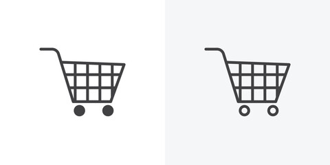 Cart icon. collection of editable stroke line and solid flat styles.