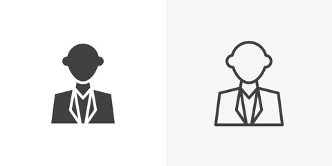 Cashier icon. collection of editable stroke line and solid flat styles.